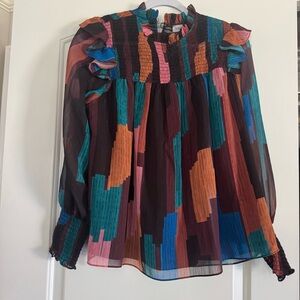 Multicolor Women's Ruffled Blouse